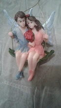Couple Figurines Scene-Decoration Craft Swing Flower-Fairy Landscape-Pendant-Resin Romantic