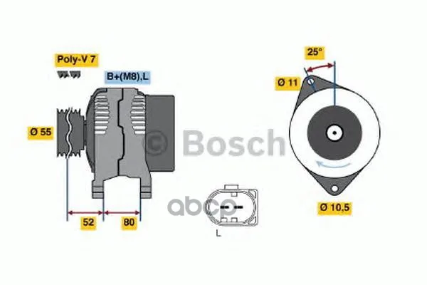 Генератор 14v 140a Bosch арт. 0986046210