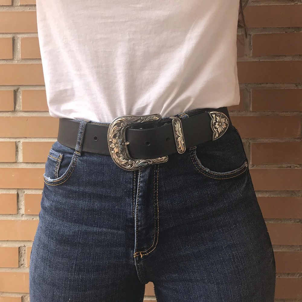 almela Cinturón Mujer Cowboy Piel legitima Vintage 4 cm de Retro 40mm Western Country Cowgirl|Cinturones de mujer| - AliExpress