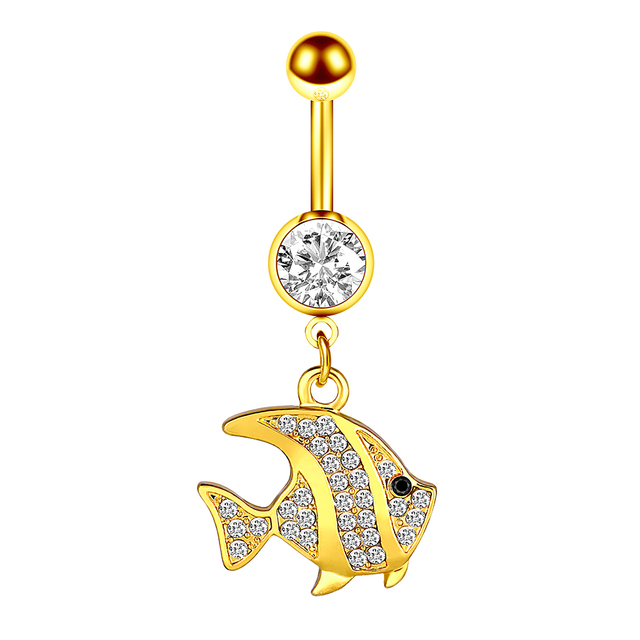 Gold Color Heart belly button ring 14G belly ring cute navel piercing bar sexy belly piercing dangle navel ring lot