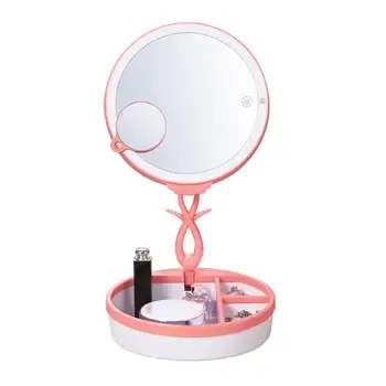 

Fashionable LED Infrared Induction Desktop Makeup Mirrors Compact Size Travel Small Women Beauty Mirrors Best Gift