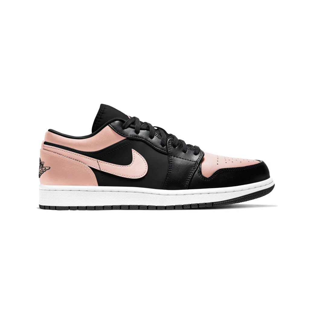 Оригинальные низкие мужские баскетбольные кроссовки Nike Air Jordan 1-черные/розовые