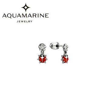 

Baby silver stud earrings aquamarine 46011a-s-a