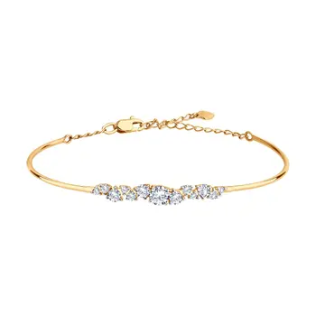 

Sokolov bracelet in gold with Swarovski Crystals zirconia, fashion jewelry, 585, women's male