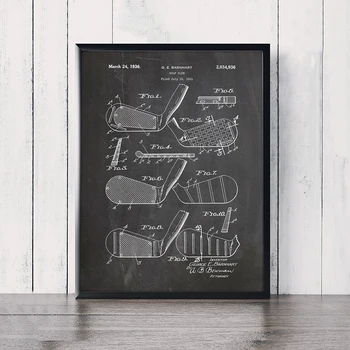 

Golf Club Faces 1931 Patent Posters and Print Golf Gift Sports Wall Decor Vintage Golf Blueprint Art Canvas Painting Dad Gifts