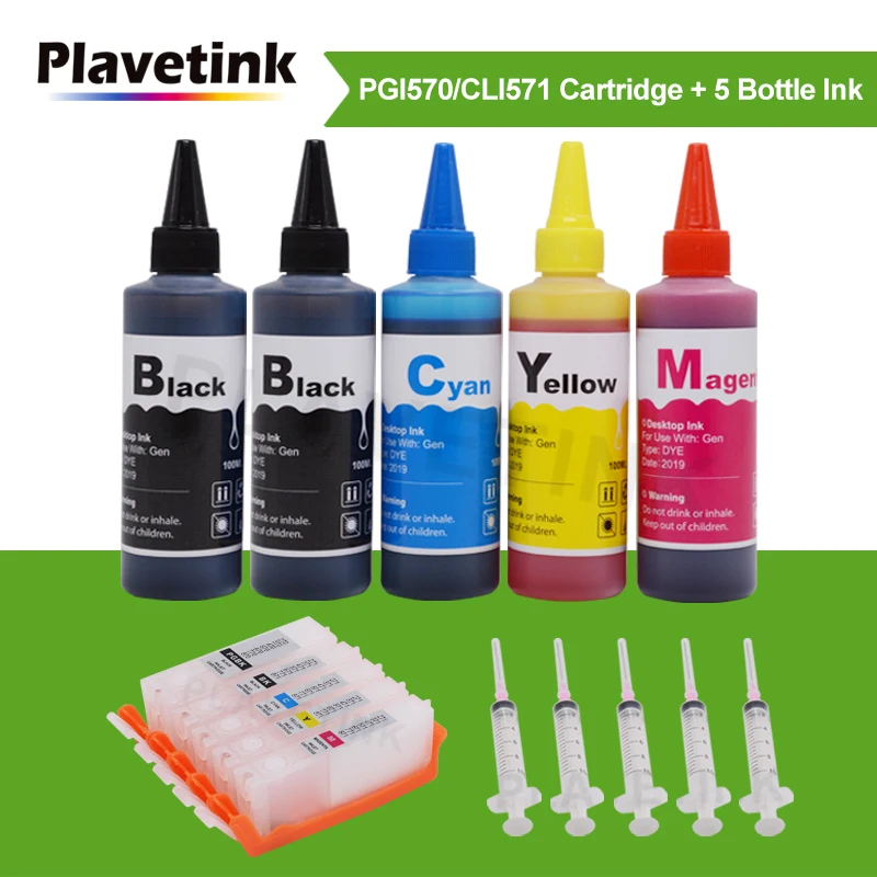 Plavetink 500 мл чернила+ PGI570 CLI571 заправка чернильный картридж для Canon PGI 570 CLI 571 XL PIXMA серебристый MG7750 MG7751 MG7752 MG7753