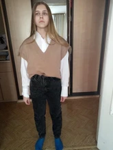 FSDA-suéter tejido tipo Chaleco con escote en V para mujer, Jersey informal de color caqui sin mangas, Jersey gris para otoño e invierno, 2020