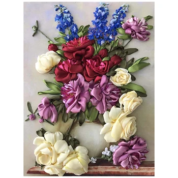 

KL (H)-3004 set for embroidery with ribbons 'Summer book' 27*36 cm