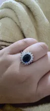 Anillo de princesa de circón azul transparente para mujer, joyería de compromiso para fiesta, adornos para joyas finas, chica y amiga Gif
