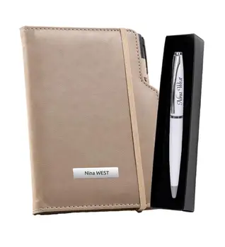 

Personalized Metal Pen-Mink Color Ciltlemeli Notebook Gift Set