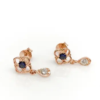 

Tiny Sapphire Italian Quality Silver Earrings