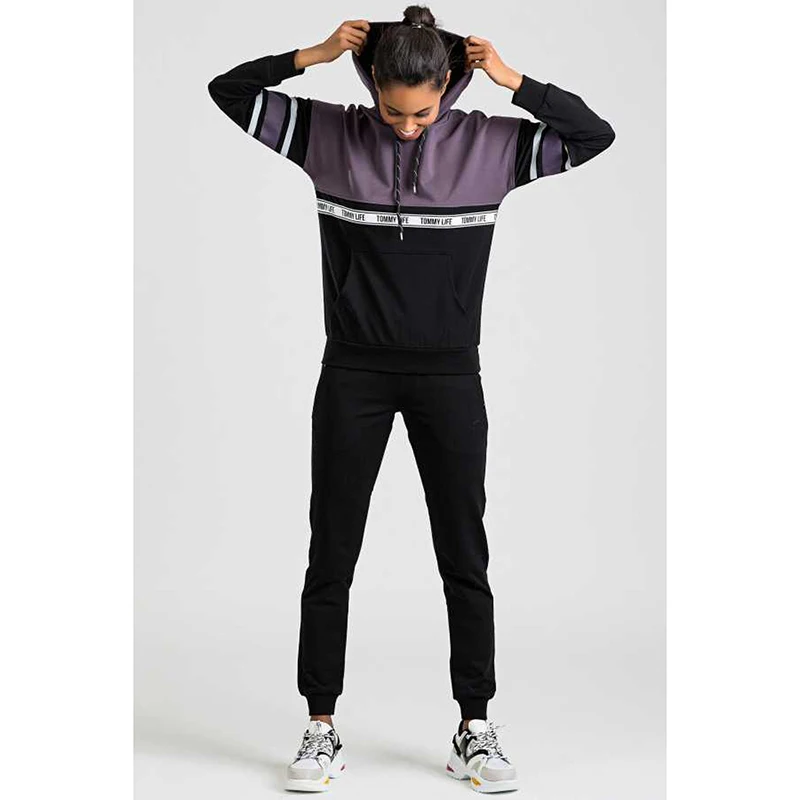 conjuntos de pijamas feminino com capuz linha