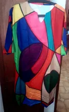 Vestido de verano Retro holgado con media manga, cuello en V, 2020