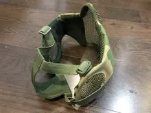 Nueva táctica máscaras de Airsoft Paintball CS plegable media cara de acero de bajo carbono de malla de estilo militar cómodo oreja máscara protectora