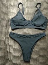 Swimsuit Bikini-Set Beachwear Thong Push-Up Sexy Brazilian Women Floral Solid Solid/Floral/tie-dye