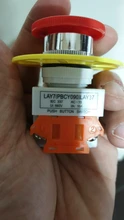 Interruptor de botón de parada de emergencia, equipo de elevación, bloqueo automático, tapa roja tipo seta 1NO 1NC DPST, CA 660V 10A