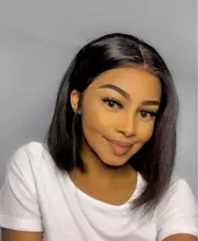 Luvin-mechones de cabello humano postizo brasileño, extensiones de cabello humano liso con cierre frontal de encaje 4X4