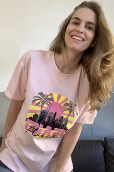 

Trendyol Printed Boyfriend Knitted T-Shirt TWOSS20TS0491