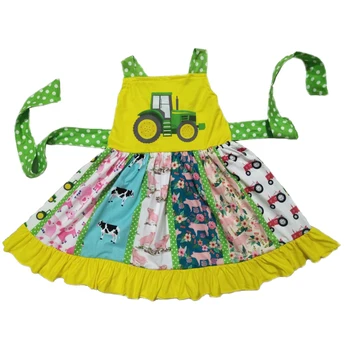 

Princess Dress for Baby Girl Cotton Tractor Farm Fashion Party Twirl Dress Kids Girls%27+Dresses Casual Clothes Free Shipping