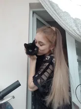 Coletero largo y recto de 22 pulgadas, extensión de cola de pelo sintética resistente al calor, Color degradado