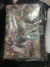 Funda para cuaderno con lentejuelas brillantes A5/A6, carpeta de archivos transparente de 6 anillos, carpeta de anillas de hojas sueltas, suministros de papelería Kawaii