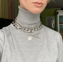 Statement Necklaces Pendants Thick Chain Women Jewelry Wholesale New-Fashion A214G