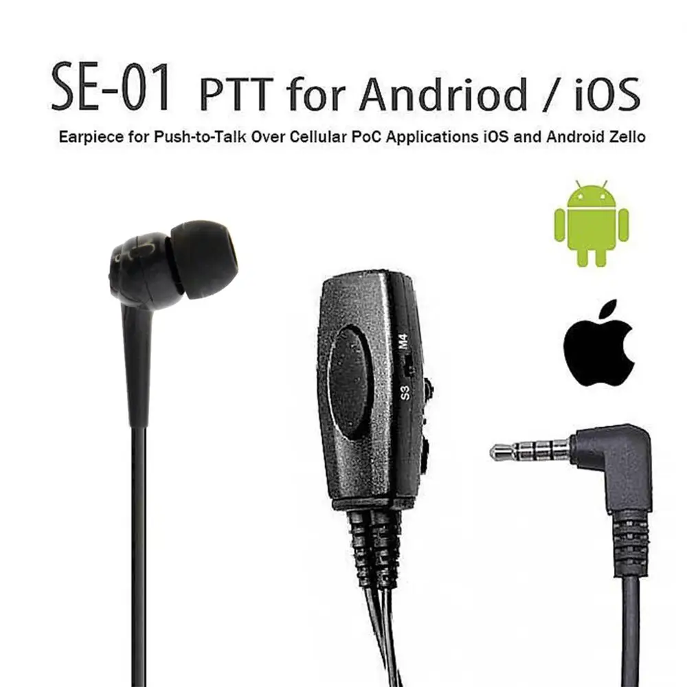 

SE01 Wire Software APP Based PTT Earpiece for Zello (125249)