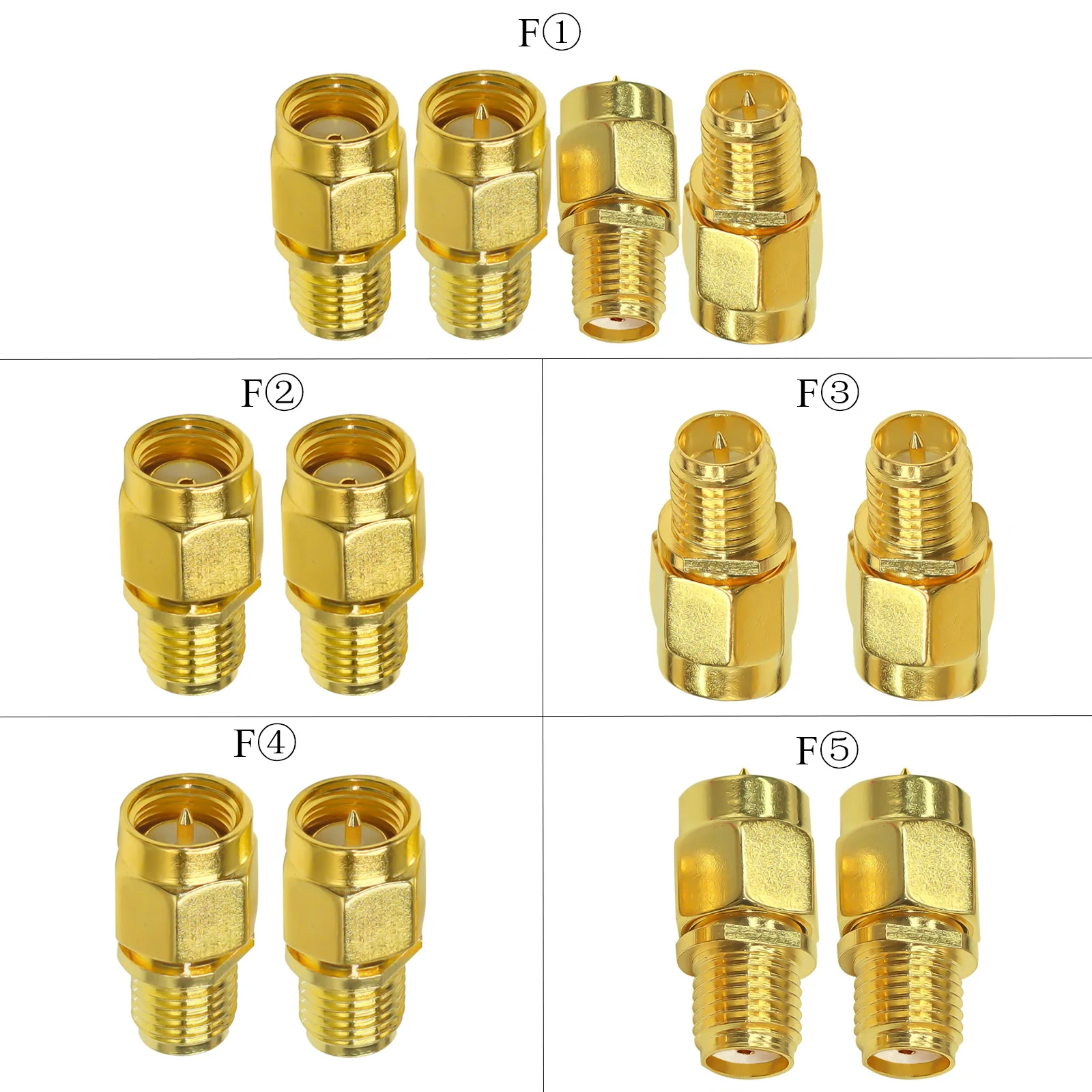 Lot/4pc 2pcs.lot  SMA Coax Connector Kit SMA/RP-SMA Male to RP-SMA/SMA Female RF Coaxial Adapter SMA Male to Female Converter