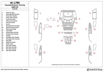 

Interior trim for Hyundai Elantra Touring 2009-UP. Set L784.