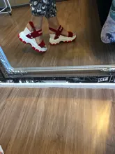 Moipheng-Sandalias de plataforma para mujer, zapatos de tacón alto y grueso con cuña, punta de pez, color rojo, novedad de verano de 2021