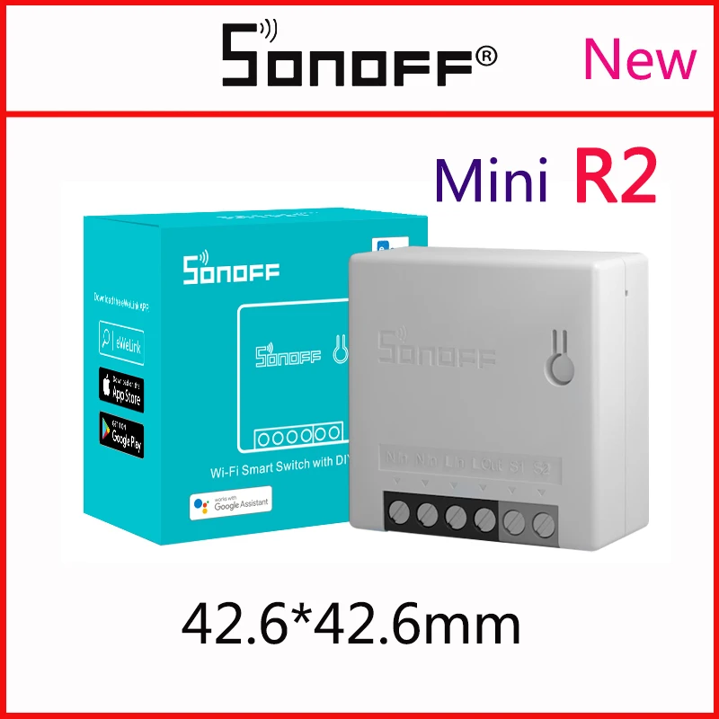 

Sonoff mini R2 Smart Wifi Switch Home DIY Small Two Way Light Switches Timer Remote Control Work With Alexa Google home