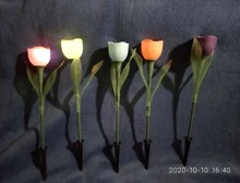 Flower-Lamp Solar-Light Tulip Path Yard Waterproof Garden Outdoor Lawn-Insert Multi-Color