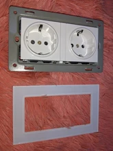 EU Standard Plug Glass-Panel Crystal Power-Socket Electrical Outlet Wall SRAN Multi-Way