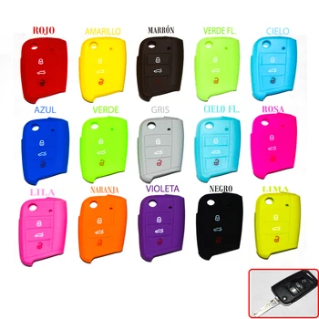 

FUNDA SILICONA para CARCASA LLAVE cle key fob Seat VOLKSWAGEN VW Skoda de 3 BOTONES