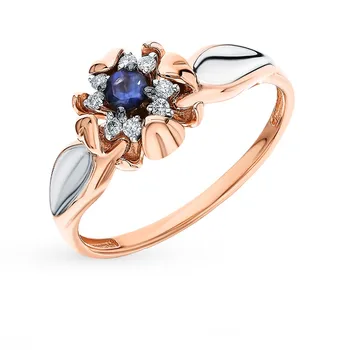 

Gold ring with sapphires and diamonds sunlight sample 585