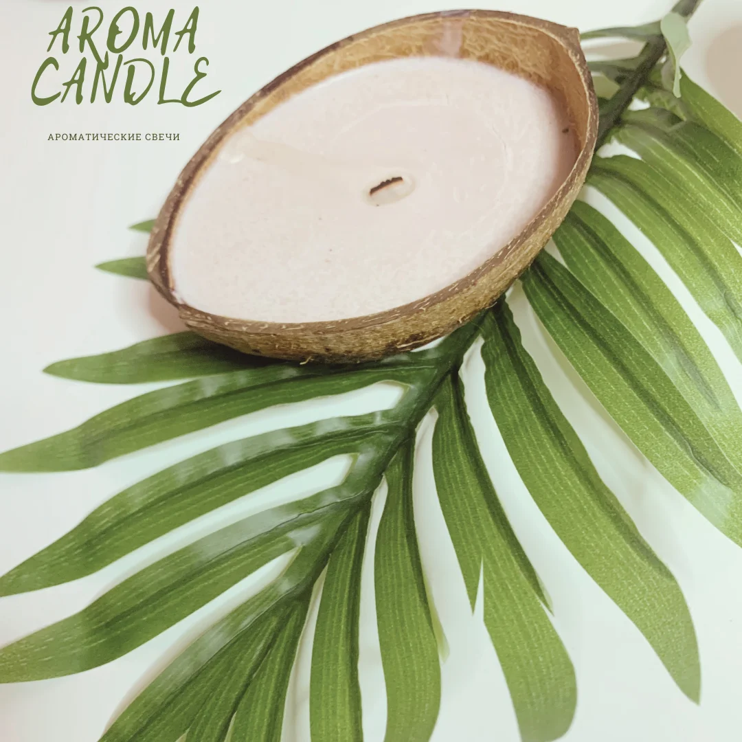 Coconut/aroma/scented candle in coconut shell/aroma for home/home |