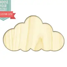 10 облачных деревянных вырезов-на заказ Выберите свой размер-Лазерная Резка деревянных художественных принадлежностей Настенный декор свадебный детский DCS0012