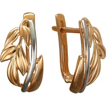 

Esthete red gold leaf earrings