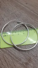 DOTEFFIL de Plata de Ley 925 Plata Lisa 50mm pendientes de aro grandes para las mujeres boda joyería para fiesta de compromiso