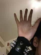 Único de tres fila puntiagudo hacen picos remache de cuero ancho Punk Rock gótico Unisex pulsera de hombre de la joyería