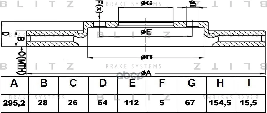 Диск Тормозной Mercedes W204/W212 07- Blitz арт. BS0267