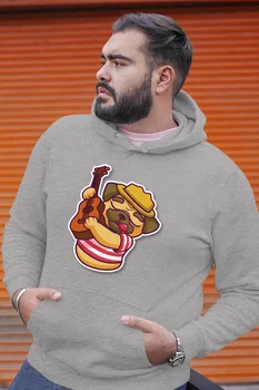 

Angemiel Wear Plays Guitar Pug Gray Men 'S Hooded Sweatshirt