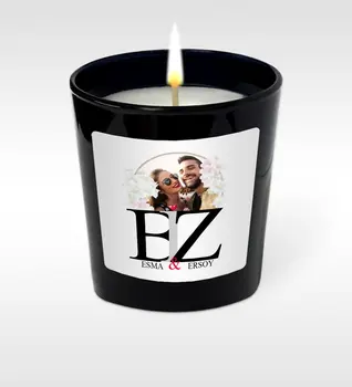 

Personalized Black Glass Small Bowl Scented Candle (Model 11)
