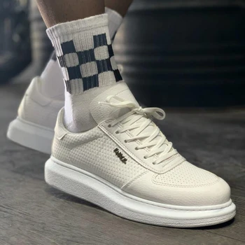 

Knack 042 White Color Shoes , High Quality 100% Vegan Leather Men Casual Shoes. Shoe, Sneaker , Van , Air , Basket , Flip , Trainer , Chaussure, Laofer , Gel , Young Man , Chaussures De Jeunes Hommes