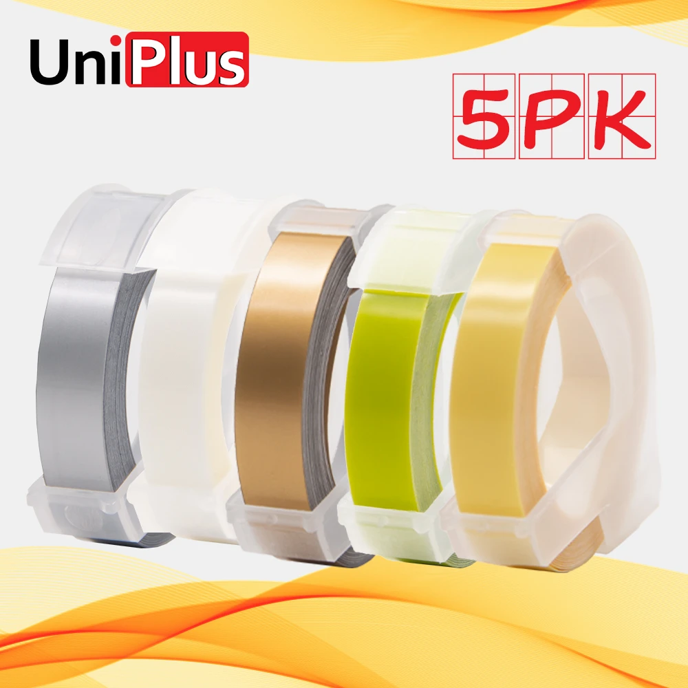 UniPlus 5 stücke 3D Präge Drucker Band Kompatibel Dymo Label Maker  Etikettierer Relief Schreibmaschine Motex E-101 Organizer Xpress Pro