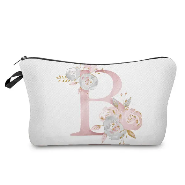 Flowers Alphabet Printed Cosmetic Bags  Bridal Party Make Up Bags Pouch Necessaries Lady Tote Bride Bridesmaid Proposal Gift hz2398