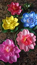 Lirio de agua flotante Artificial, decoración de estanque de flores de loto EVA, 10cm, ornamento de planta, decoración de jardín para el hogar, 5 uds.