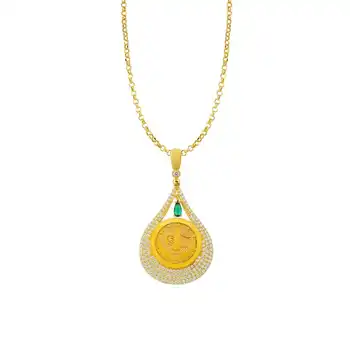 

52cm Chain Tuğralı Gold Frame Necklace 03-310-T08381