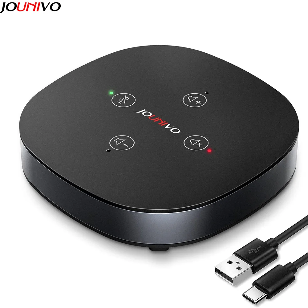 Omnidirectional Conference Microphone with Speaker for Zoom Meeting USB Desktop Computer Speakerphone with Mute Control
