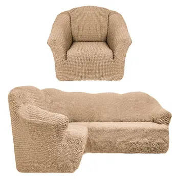 

Cover for corner sofa + 1 armchair without ruffles color Kako 205